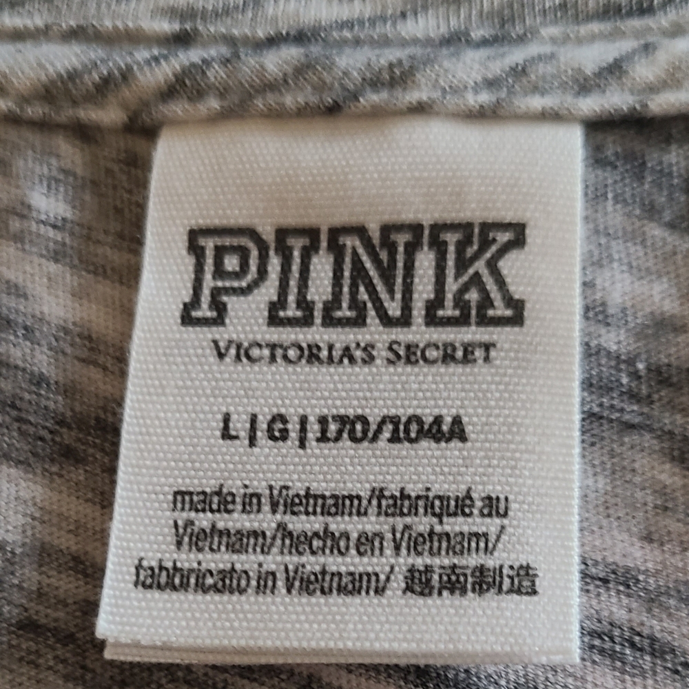 PINK Victoria's Secret Gray Long Sleeve with pink/black logo- Large - Picture 7 of 7
